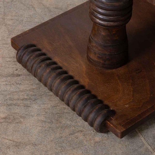 Pair of 1940s French Oak End Tables Attributed to Charles Dudouyt For Sale - Image 16 of 17