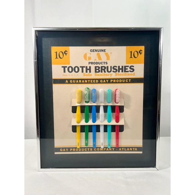 Welcome to Turtle and Crane! Let us introduce you to this fabulous Vintage Mid Century Toothbrush Advertisement by Gay...