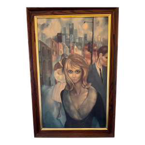 1960s Mid-Century Modern Painting; Escape by Margaret Keane
