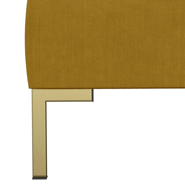 Spritely Home Norah Platform Bed in Citronella Luxe Velvet, California King For Sale - Image 4 of 6