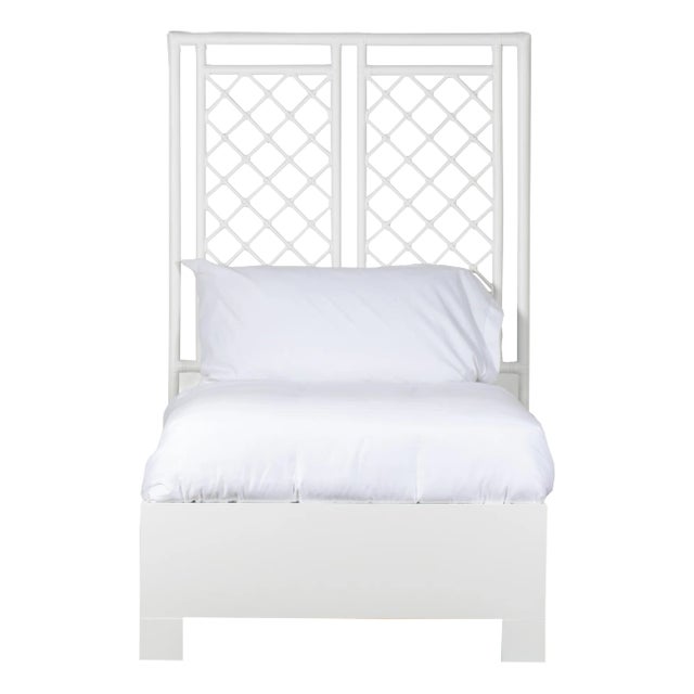 X & Diamond Platform Bed Twin, White For Sale