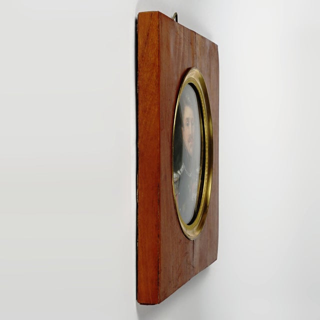 Antique French Miniature Portrait Military Officer Uniform 1st Lancers Cavalry For Sale - Image 4 of 6