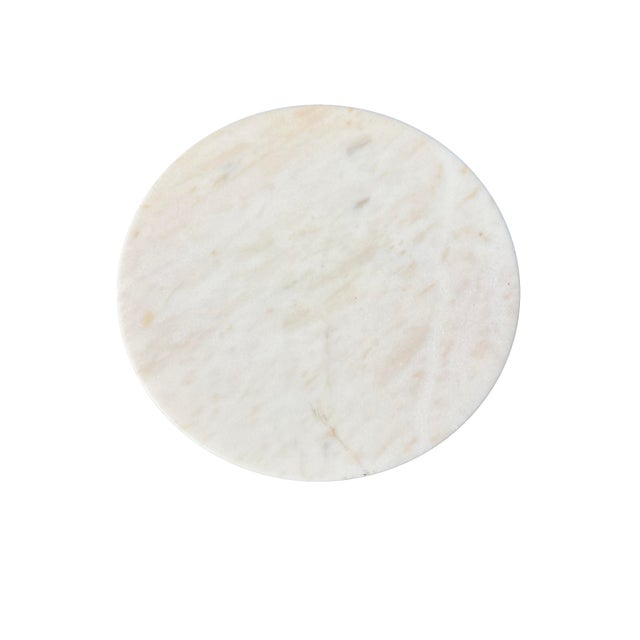 Vintage Marble Top Column Drum Style Table in Gold For Sale In New York - Image 6 of 6