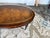 Wood Vintage Regency Style Oval Leather Top Flame Mahogany Coffee Table on Casters. By Weiman. For Sale - Image 7 of 11