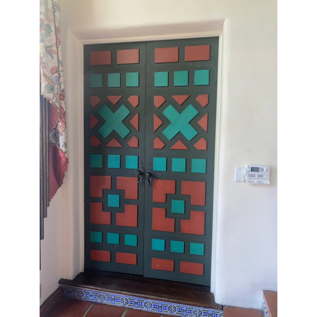 1920 Spanish Revival French Doors With Patterned Detail For Sale - Image 10 of 10