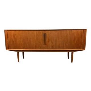 Mid-Century Modern Teak Credenza W/ Tambour Doors For Sale