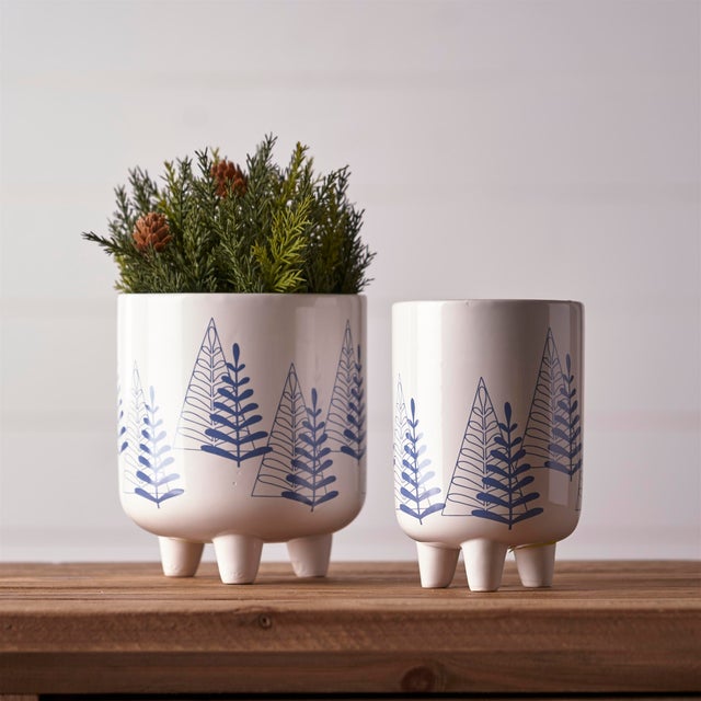 Modern Modern Pine Tree Planter with Legs (Set of 2) For Sale - Image 3 of 4
