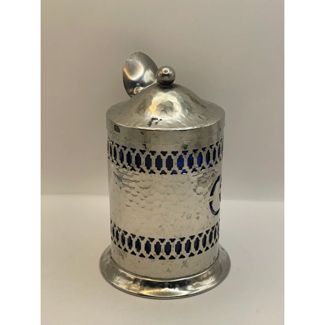 Mid 20th Century Mid 20th Century Hammer Finished Silverplate Coffee Canister For Sale - Image 5 of 8