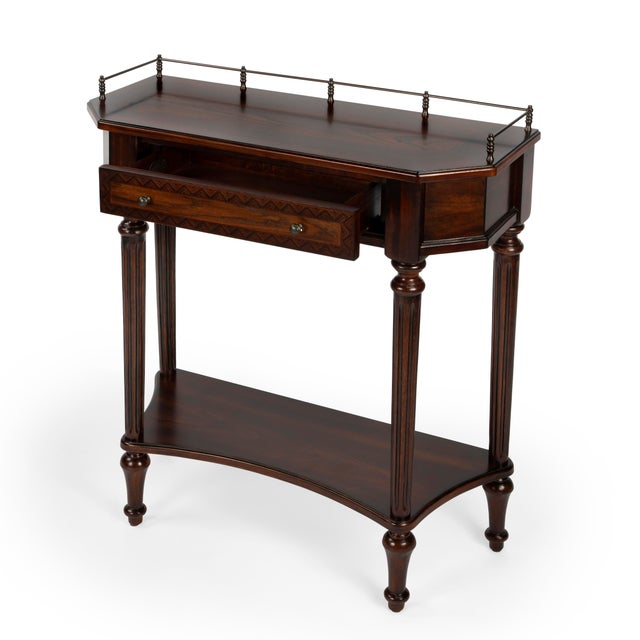 Charleston 1 Drawer Console Table, Dark Brown For Sale In Chicago - Image 6 of 12
