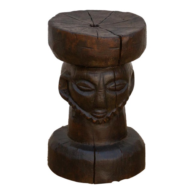 Antique African Carved Chief's Stool For Sale