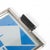 Metal Art Deco Reverse Eglomise Blue & White Geometric Motif in Nickel & Bakelite Tray For Sale - Image 7 of 12
