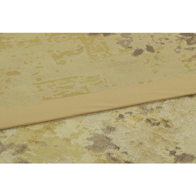 Textile Rug & Kilim’s Contemporary Rug in Gold With Floral Patterns “Gold Brush” For Sale - Image 7 of 7