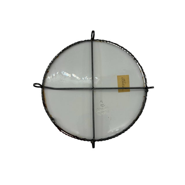 Antique German Art Deco Porcelain Round Trivet Tile For Sale - Image 4 of 11