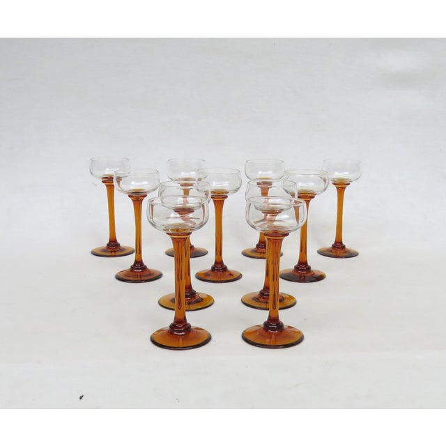 Art Nouveau Liquor Glasses from Rheinische Glashütte, Cologne-Ehrenfeld, 1890s, Set of 11 For Sale - Image 15 of 15