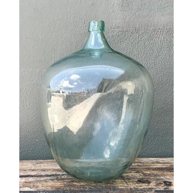 Vintage Monumental Glass Demijohn Bottle For Sale - Image 4 of 12