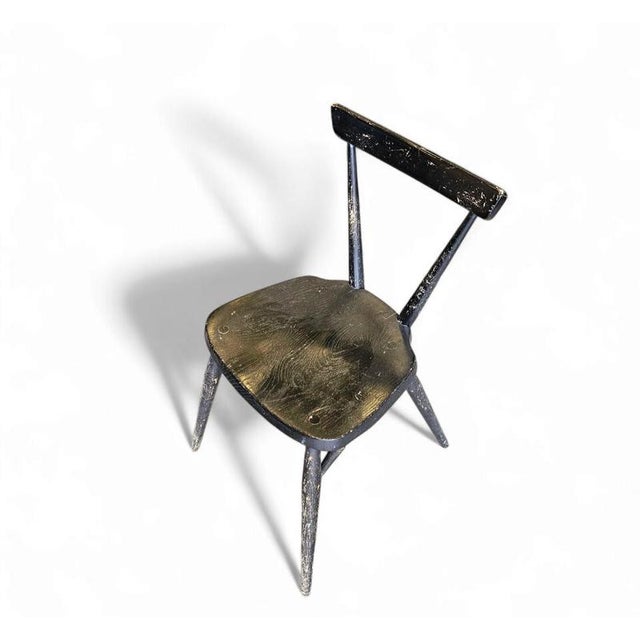 Black Black Stacking Chair by L. Ercolani for Ercol, 1950s For Sale - Image 8 of 11