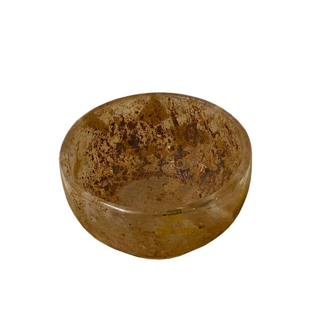 2000 - 2009 Mud Marks UnderGround Treasure Crystal Glass Bowl With Gold Paint For Sale - Image 5 of 6