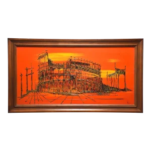 Van Gaard Studio Colosseum Oil Painting Signed Rio