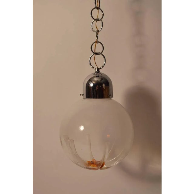 Silver Hanging Ball Fixture by Mazzega For Sale - Image 8 of 9