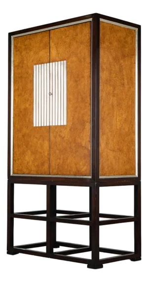 Marseilles Cabinet in Karelian Birch & Walnut by Therien for Fournir Collections