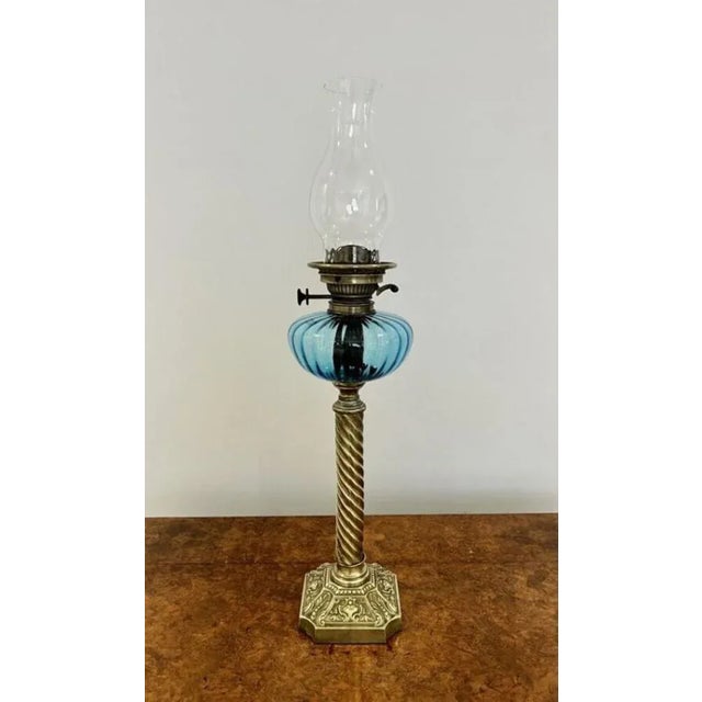 Metal Antique Victorian Oil Lamp, 1860 For Sale - Image 7 of 7