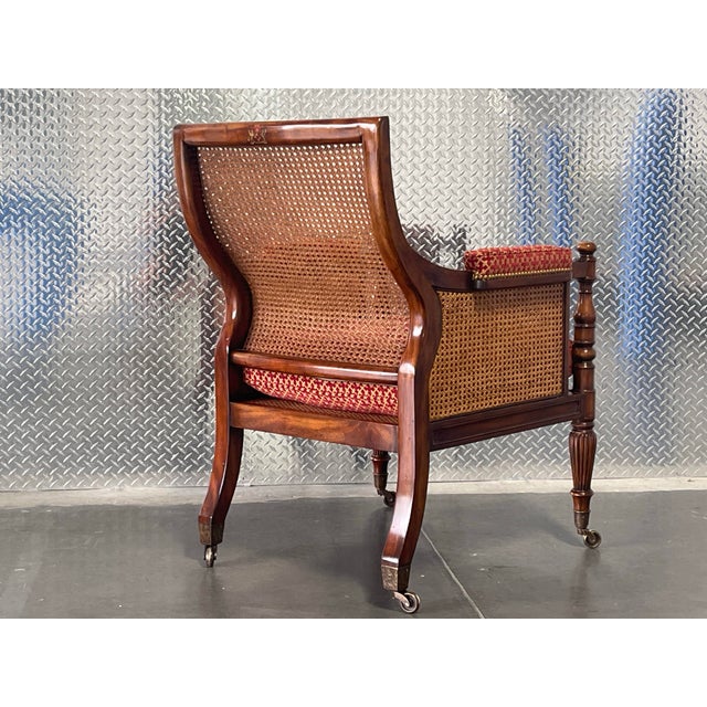 Theodore Alexander Regency Style Mahogany and Cane Bergere Armchair, Theodore Alexander Althorp Living History For Sale - Image 4 of 13