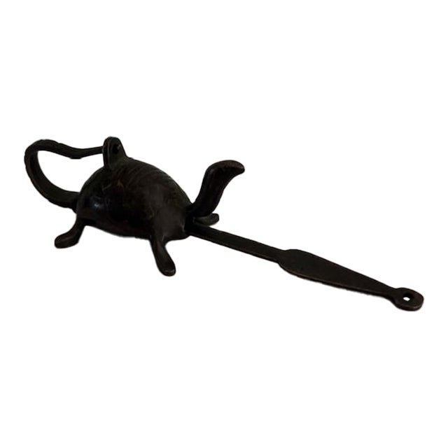 Early 20th Century Unusual Metal Turtle Tortoise Lock and Key For Sale