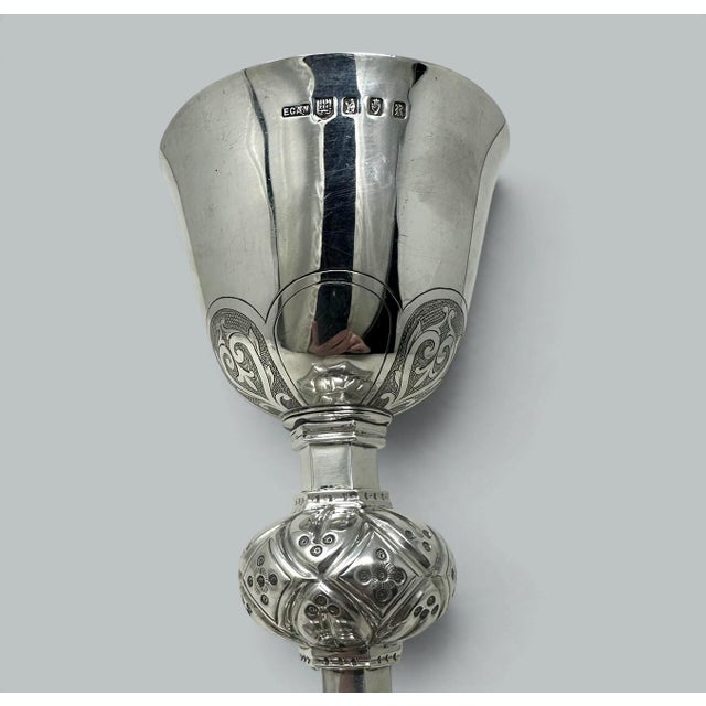 Antique Vintage Sterling Silver Wine Religious Goblet Chalice Irish 1912. 12ozs For Sale - Image 11 of 11