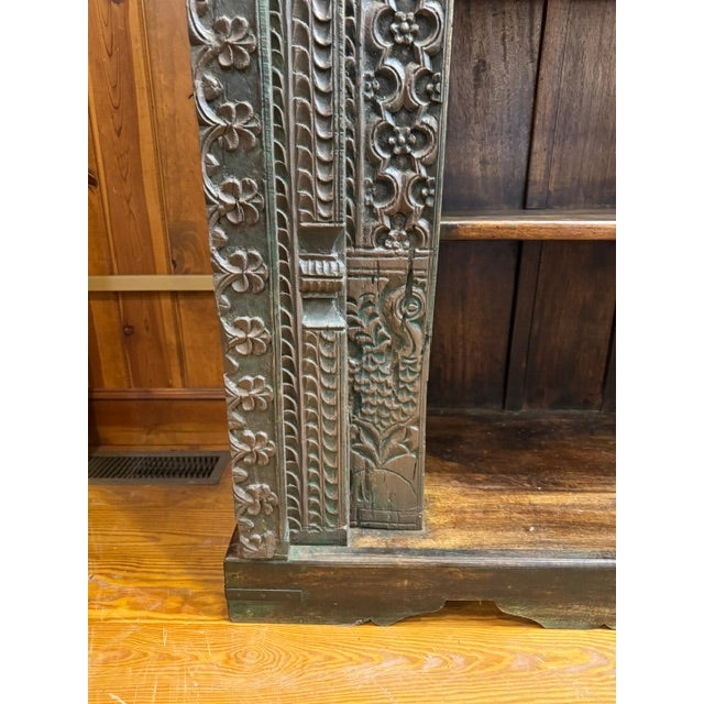 Mid 19th Century XL Indian Carved Wood Bookcase For Sale - Image 11 of 13