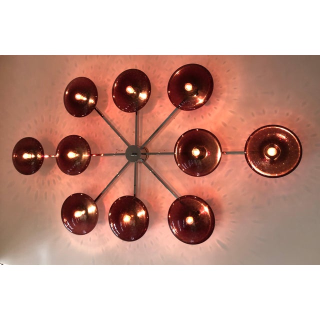 21st Century Dieci Polished Chrome Amethyst Bubbles Murano Flush Mount by Fabio LTD For Sale - Image 6 of 6