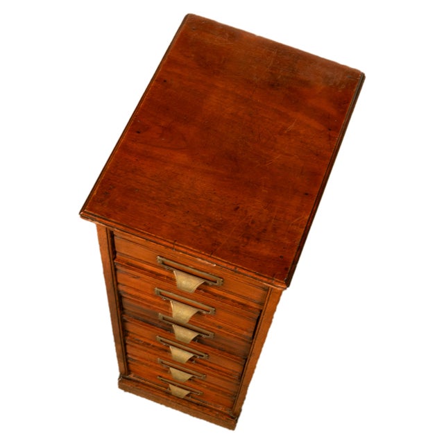 Antique Edwardian Walnut Six Drawer Shannon Filing Cabinet Co New York 1910 For Sale - Image 11 of 15