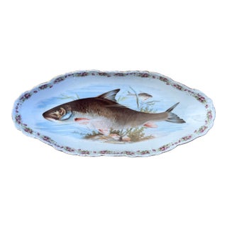 Antique L. Straus & Sons (Ls&s) Porcelain Fish Serving Platter Made in Carlsbad Austria For Sale