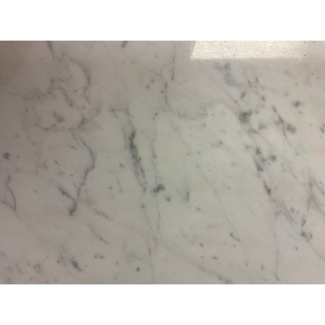 Brown Mid 20th Century French XVI Style Marble Top Table With Pierced Gallery Edge For Sale - Image 8 of 8