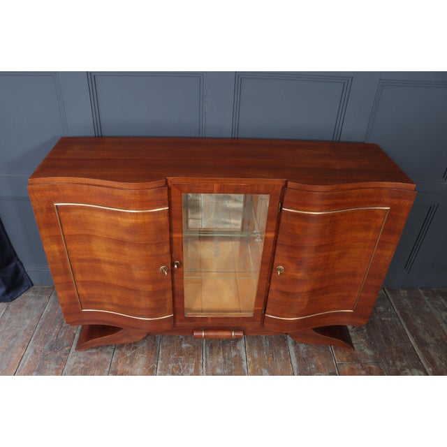 Art Deco Walnut Sideboard with Glazed Display Cabinet, 1930 For Sale - Image 4 of 18