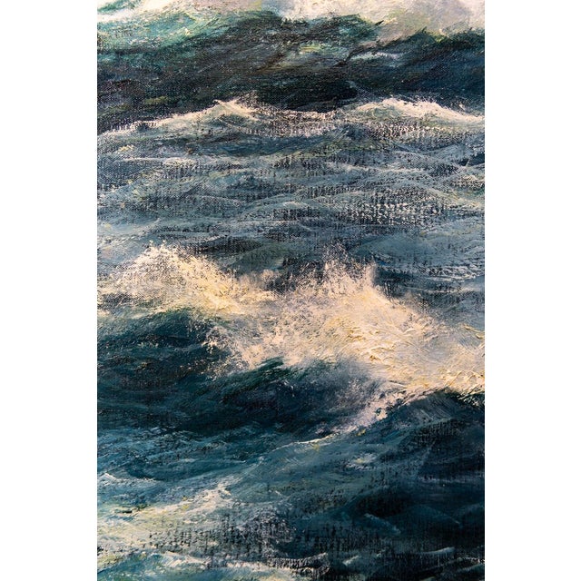 Late 20th Century Masterful Naval Oil on Canvas Painting of the Clipper Ship Thessalus by John Bentham Dinsdale For Sale - Image 13 of 17