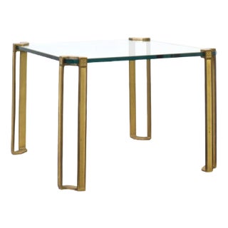 Hollywood Regency Brass and Glass Coffee Table by Peter Ghyczy, 1970s For Sale
