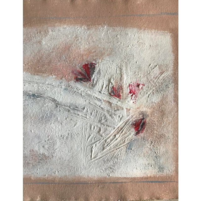 Abstract Patricia Zippin "White Box Blue Lines" 1980s Abstract Painting Academie Julian For Sale - Image 3 of 7