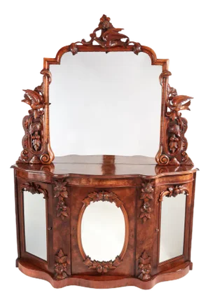 Victorian Carved Walnut Credenza