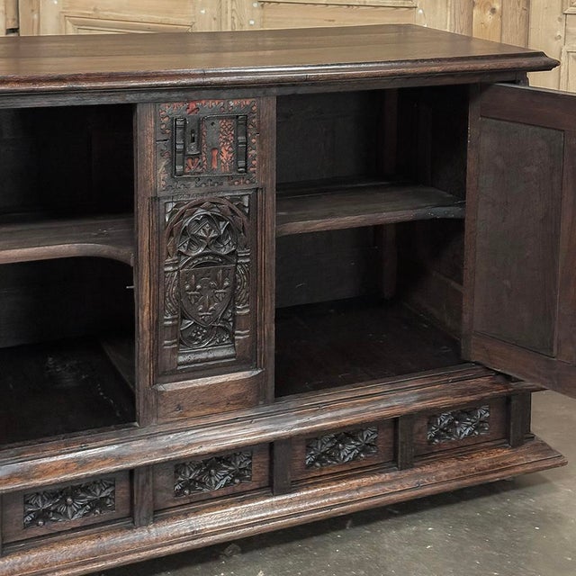 19th Century French Gothic Credenza ~ Cabinet For Sale - Image 10 of 15