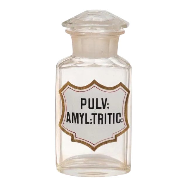 1840s French Louis-Philippe Period Glass Apothecary Jar with Latin Label For Sale