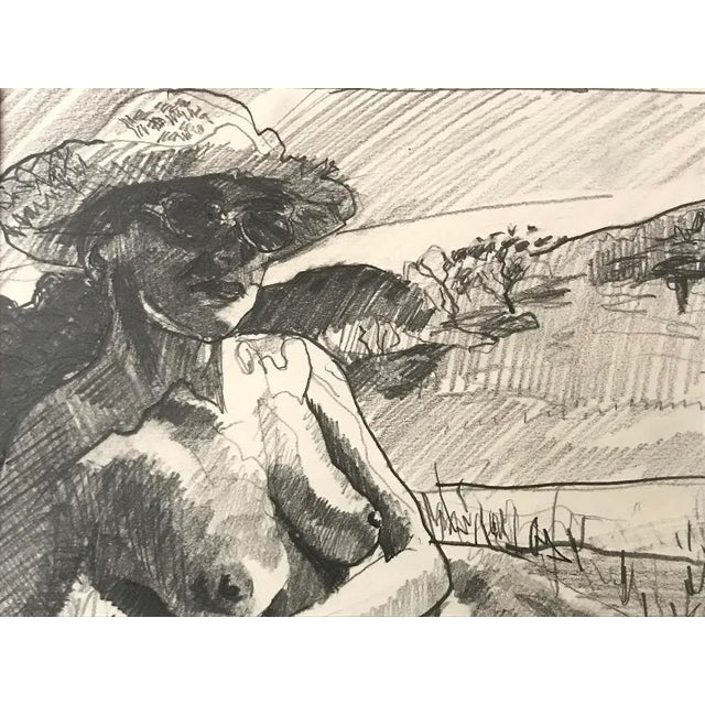 Nude Woman in a Landscape Original Drawing by Darren Jekel California Artist For Sale - Image 4 of 6