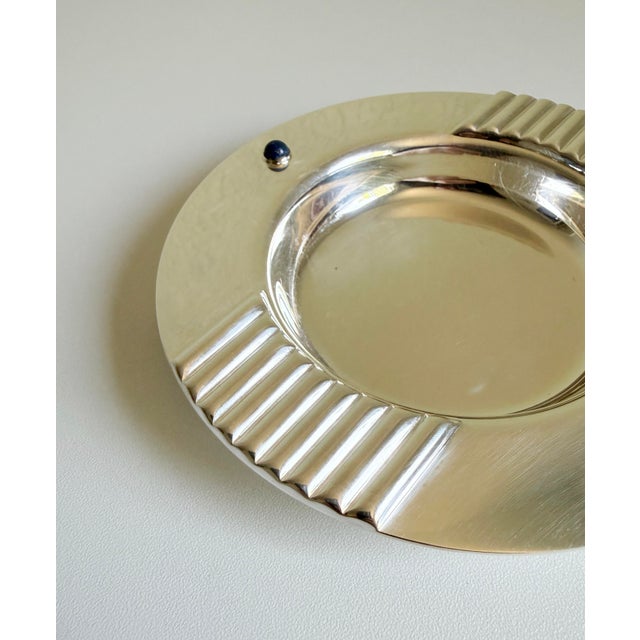 Cartier Silver-Plated Ashtray With Lapis Lazuli Cabochon Accents For Sale - Image 10 of 11
