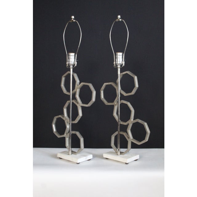 Mid 20th Century 1970 Reggaini Style Sculptural Lamps - a Pair For Sale - Image 5 of 13