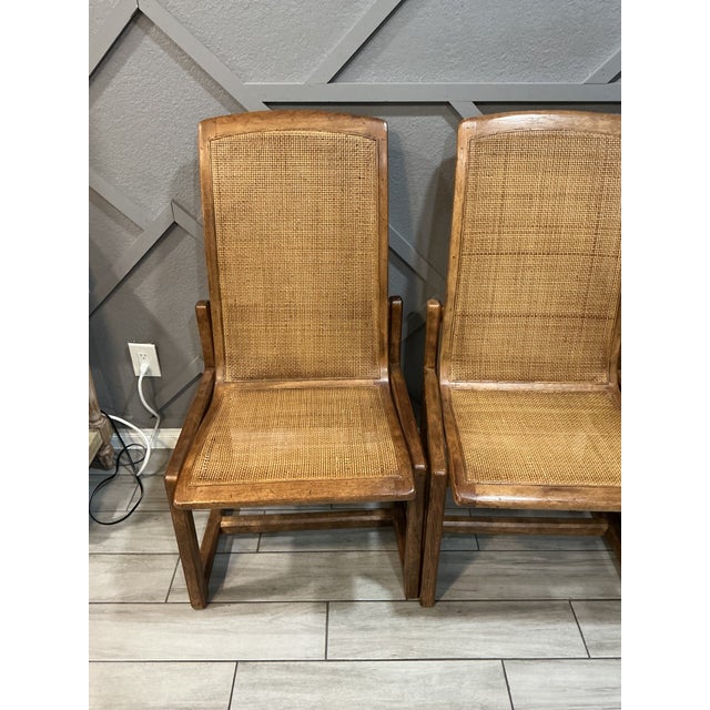 Set of 4 Vintage Drexel Mid-Century Modern High-Back Dining Chairs With Cane Seats & Backs For Sale - Image 11 of 17
