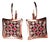 Late 19th Century 14K Pink Gold Rose Cut Diamond Ruby Dangle Drop Earrings, Pair For Sale