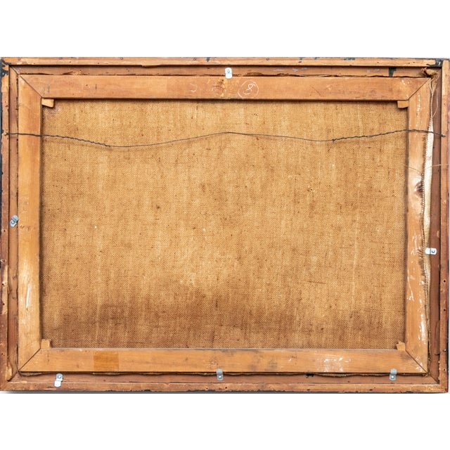 1935 Gordon McCouch Mediterranean Modernist Landscape Oil on Burlap For Sale - Image 17 of 18