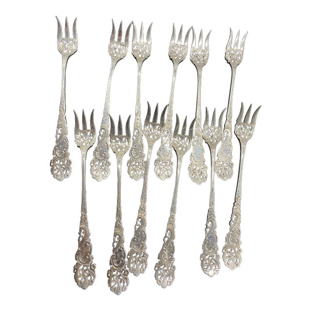 アンティーク　純銀　サラダ　フォーク　Dominick アンティーク 純銀 サラダ フォーク Dominick Antique Silver