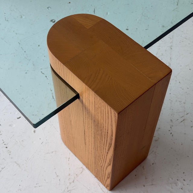 c. 20th Century. USA. Wood supports with glass top.