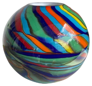 Abstarct Vase with Multicolored Reeds in Murano Glass by Simoeng