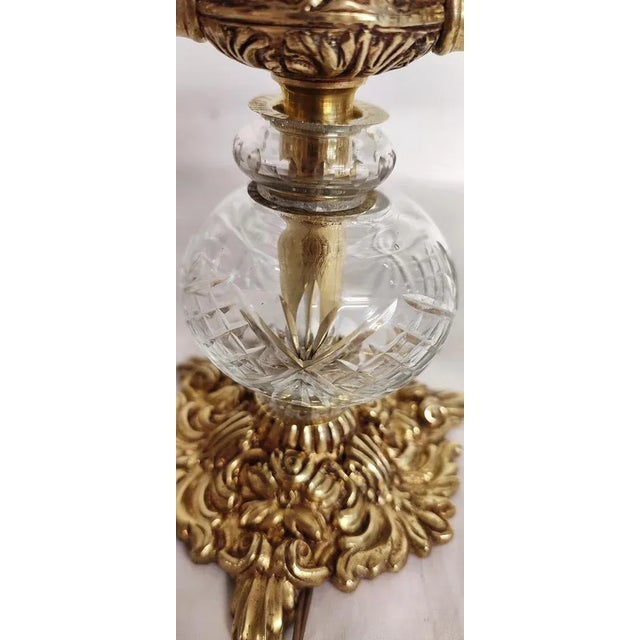 Bronze and Crystal Table Lamp, France, 1940s For Sale - Image 9 of 13